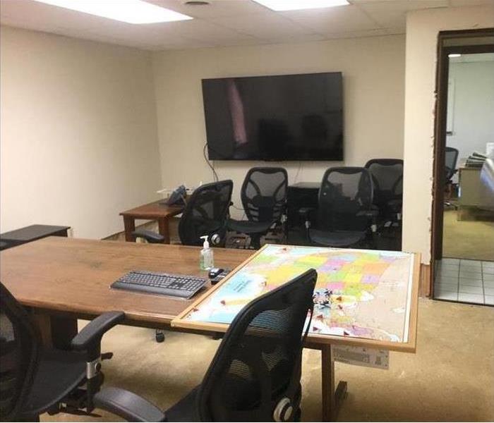 an office looking clean after water damage mediation and repair in Cleveland Ohio